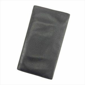 AUTH Bvlgari Wallet Purse Long Wallet Logo Black Woman